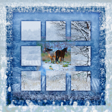 Les Chevaux du Givre Fotografía titulada "Les Chevaux du Givre" por Gilles Deschamps (OXPIRIT), Obra de arte original, Fotografía manipulada Mont…