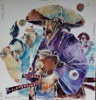 "Samurai" başlıklı Tablo Federico Brambilla tarafından, Orijinal sanat, Suluboya