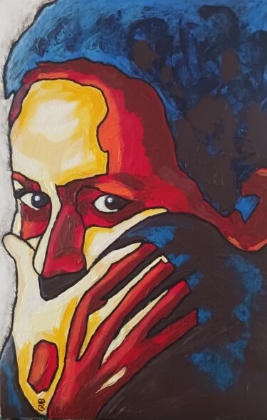 Peinture intitulée "Femme mutique" par Guy Bonnet, Œuvre d'art originale, Acrylique Monté sur Carton