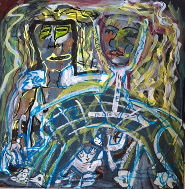Pittura intitolato "Beer and wine baby" da John Bakkers, Opera d'arte originale, Acrilico Montato su Telaio per barella in l…