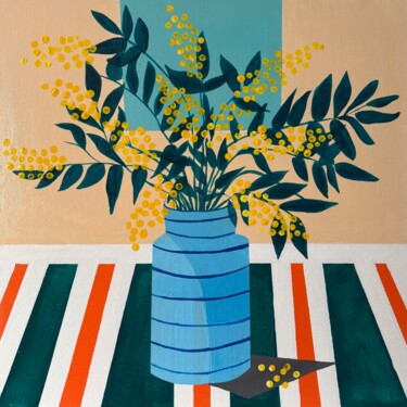 Schilderij getiteld "Still-life with yel…" door Elena Koroleva, Origineel Kunstwerk, Acryl