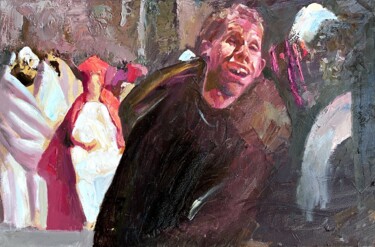 The Laughing Heretic Peinture intitulée "The Laughing Heretic" par Igor Galan, Œuvre d'art originale, Huile Monté sur Châssis en bois