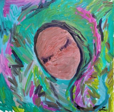 Lush Daydream Schilderij getiteld "Lush Daydream" door Mihaela-Sonia Enache, Origineel Kunstwerk, Olie Gemonteerd op Frame voor houten bra…