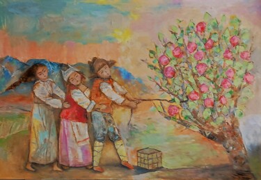 original oil painting on canvas "Apples" Schilderij getiteld "original oil painti…" door Julia Ozerova, Origineel Kunstwerk, Olie