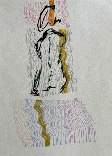 Dessin intitulée "1&*7 / A Vanishing…" par Leni Smoragdova, Œuvre d'art originale, Marqueur