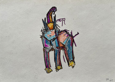 Drawing titled "<5a4 / Elephant - {…" by Leni Smoragdova, Original Artwork, Marker
