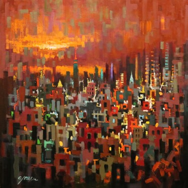 绘画 标题为“New York Autumn” 由Chin H Shin, 原创艺术品, 油 安装在木质担架架上