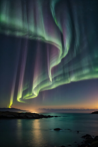 "Aurora Borealis" başlıklı Dijital Sanat Karina Seraggi Contini tarafından, Orijinal sanat, AI tarafından oluşturulan görüntü