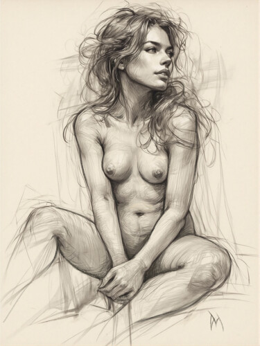 图画 标题为“The model” 由Goroboy, 原创艺术品, 铅笔 安装在artwork_cat.上