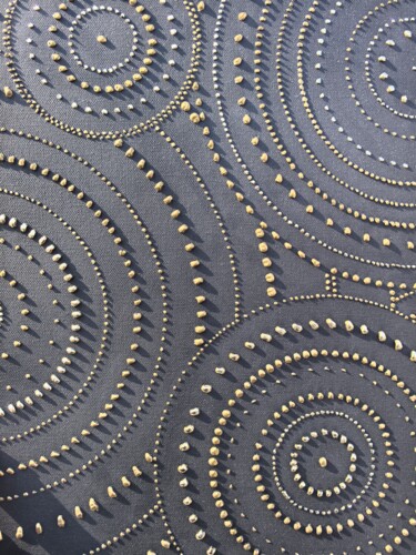 Golden circles Painting titled "Golden circles" by Aliona Dankova, Original Artwork, Acrylic Mounted on Wood Stretcher frame