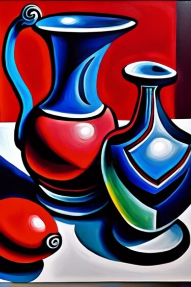 Picasso path still life 35 Arte digitale intitolato "Picasso path still…" da Georgii Stepanov, Opera d'arte originale, Pittura digitale