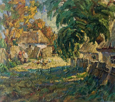 Pittura intitolato "Summer landscape" da Oleksiy Ivanyuk, Opera d'arte originale, Olio Montato su Telaio per barella in legno