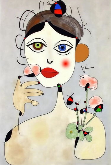 数字艺术 标题为“02-Joan Miró Inspir…” 由Teresa Casas, 原创艺术品, AI生成的图像