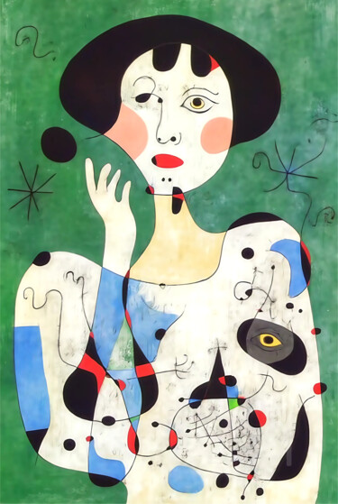 数字艺术 标题为“06-Joan Miró Inspir…” 由Teresa Casas, 原创艺术品, AI生成的图像