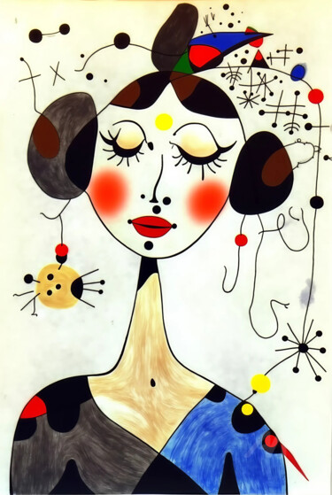 数字艺术 标题为“09-Joan Miró Inspir…” 由Teresa Casas, 原创艺术品, AI生成的图像