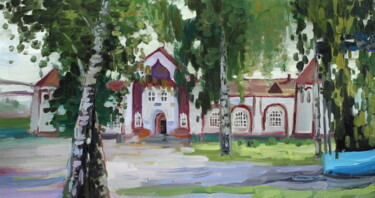 Peinture intitulée "Муромский ЖД вокзал" par Tat Ana Fedorova Popova, Œuvre d'art originale, Huile