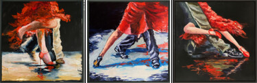Tango. Dance club. Triptych 제목이 "Tango. Dance club.…"인 미술작품 Vita Schagen로, 원작, 기름 나무 들것 프레임에 장착됨