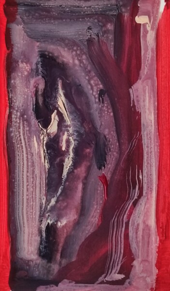 Schilderij getiteld "Moody Miniature Abs…" door Milto Sideris, Origineel Kunstwerk, Acryl
