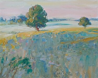 "Fog Over the Valley" başlıklı Tablo Olena Mishyna tarafından, Orijinal sanat, Petrol Ahşap Sedye çerçevesi üzerine monte ed…