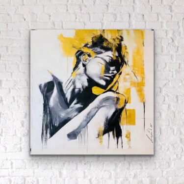 Peinture intitulée "Golden Femmininity" par Lino Scerbo, Œuvre d'art originale, Acrylique Monté sur Châssis en bois