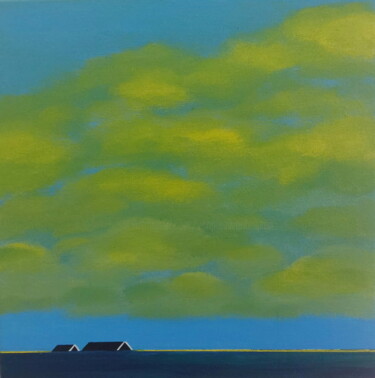 Painting titled "Golden Morning" by Nelly Van Nieuwenhuijzen, Original Artwork, Acrylic Mounted on Wood Stretcher frame