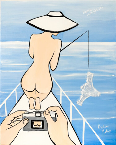"Catch of the Day" başlıklı Tablo Kristina Mallen tarafından, Orijinal sanat, Akrilik Ahşap Sedye çerçevesi üzerine monte ed…