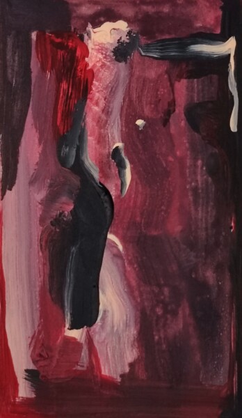 Schilderij getiteld "Moody Miniature Abs…" door Milto Sideris, Origineel Kunstwerk, Acryl