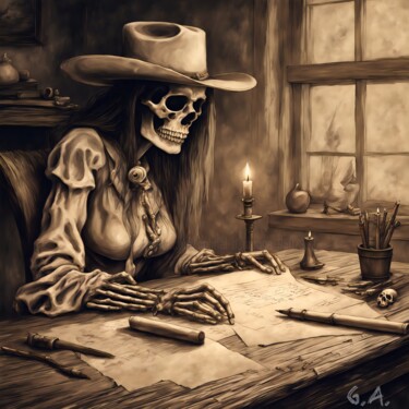I Leave You : Lettre de Rupture au-delà de la Mort – Art IA 数字艺术 标题为“I Leave You : Lettr…” 由Gaboriau Gérald, 原创艺术品, 数字油画