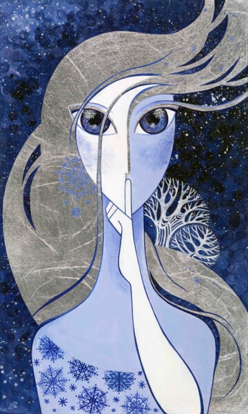 Silent song of Winter, acrylic painting 绘画 标题为“Silent song of Wint…” 由Yulia Belasla, 原创艺术品, 丙烯