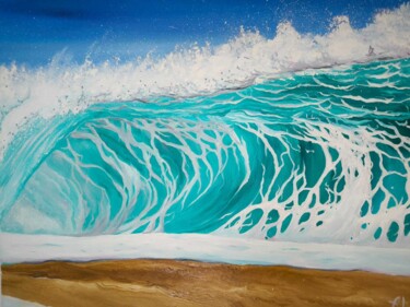 Pintura intitulada "Ismerald Wave" por Aleksander Aleksiuk, Obras de arte originais, Óleo