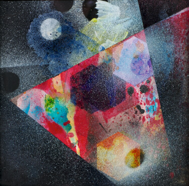 Schilderij getiteld "HIMALAYA" door Et Aleece, Origineel Kunstwerk, Inkt Gemonteerd op Karton