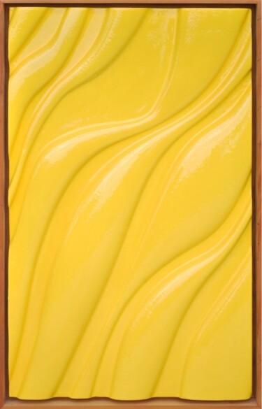 Sculpture intitulée "Amarelão" par José Luis Pilotto, Œuvre d'art originale, Acrylique Monté sur Panneau de bois
