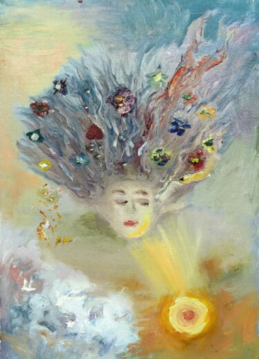 Metaphors of a Dream Painting titled "Metaphors of a Dream" by Onpumi, Original Artwork, Oil Mounted on Cardboard