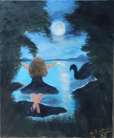 "Cisne negro" başlıklı Tablo Alejandra Budnik tarafından, Orijinal sanat, Akrilik