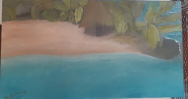 Картина под названием "Paradise" - Alejandra Budnik, Подлинное произведение искусства, Масло Установлен на Деревянная рама д…