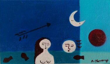 "BREAK OF DAY" başlıklı Tablo Adele Mosonyi tarafından, Orijinal sanat, Petrol Ahşap Sedye çerçevesi üzerine monte edilmiş