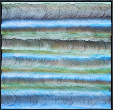 제목이 "Ondas I"인 조형물 José Luis Pilotto로, 원작, 수지 목재 패널에 장착됨