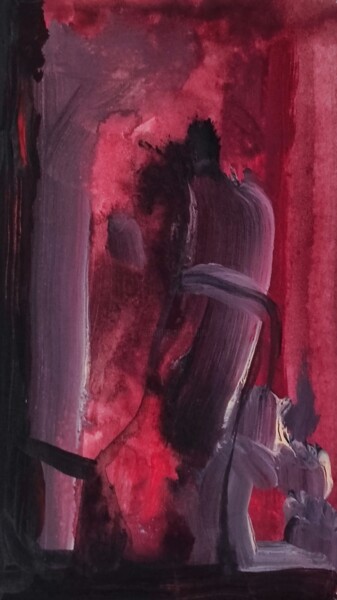 Pittura intitolato "Moody Miniature Abs…" da Milto Sideris, Opera d'arte originale, Biro