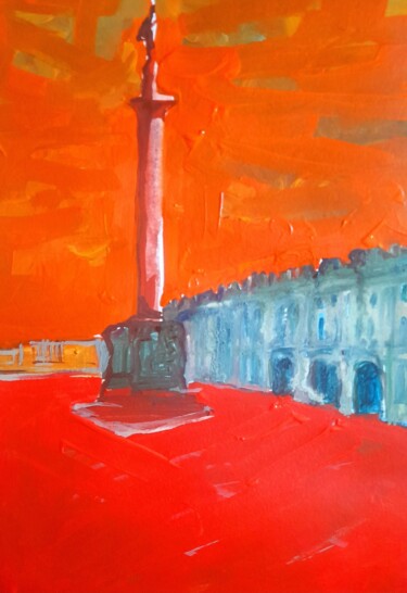 Ζωγραφική με τίτλο "Downtown glory sign" από Alexey Zhucovsky, Αυθεντικά έργα τέχνης, Ακρυλικό