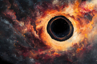 Digital Arts titled "Universe (black hol…" by Oksana Gorbatova, Original Artwork, AI generated image