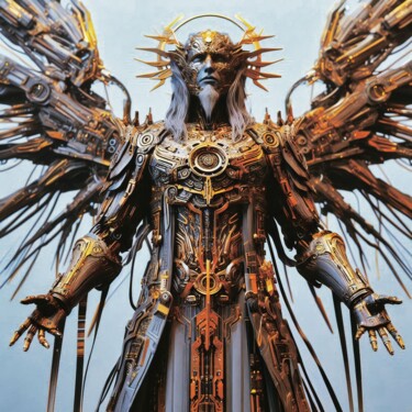 Digital Arts titled "Ra-Mekatron" by Aleksandr Pogodin, Original Artwork, AI generated image