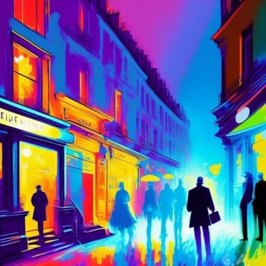 Rue Denoyez Chromatique : Paris Lumière Urbaine –Art Digital "Rue Denoyez Chromat…" başlıklı Dijital Sanat Gaboriau Gérald tarafından, Orijinal sanat, Dijital Resim