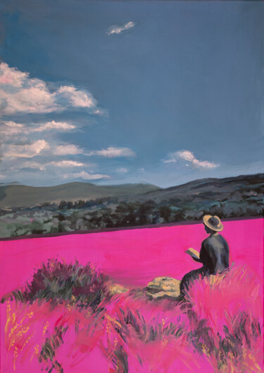 The Pink Hour 제목이 "The Pink Hour"인 미술작품 Alyona Zavidina로, 원작, 기름 나무 들것 프레임에 장착됨