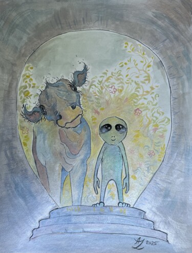 Bringing Bloom Home Drawing titled "Bringing Bloom Home" by Anita Zotkina, Original Artwork, Ink