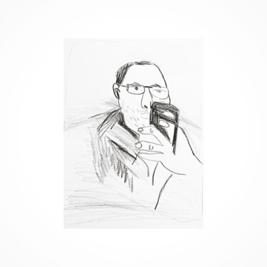 Drawing titled "Untitled drawings a…" by Irfan Ajvazi, Original Artwork, Ballpoint pen Mounted on Wood Stretcher frame