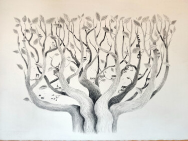 Drawing titled "On vivrait dans un…" by Pauline De Belleville, Original Artwork, Pencil