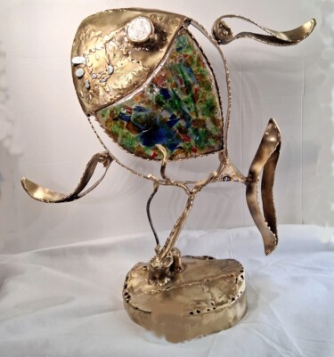 Sculpture intitulée "Poisson de RAPA - 54" par Gilbert Liblin, Œuvre d'art originale, Métaux