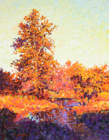 Painting titled ""Fall Trees"" by Bill James Family Estate-Jo Ann James Trustee, Original Artwork, Oil