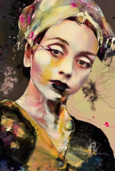 数字艺术 标题为“03- Lita Cabellut I…” 由Teresa Casas, 原创艺术品, AI生成的图像