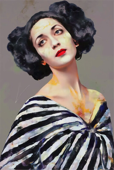 数字艺术 标题为“08- Lita Cabellut I…” 由Teresa Casas, 原创艺术品, AI生成的图像